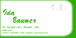 ida baumer business card